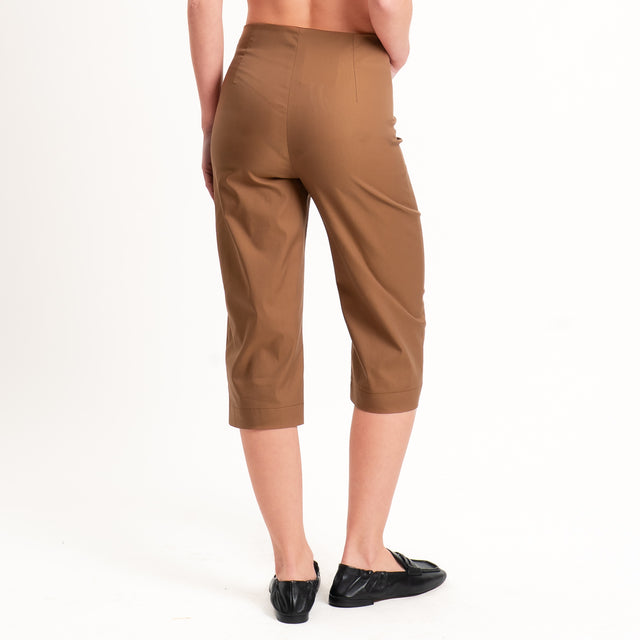 Dixie-Completo gilet + pantalone cotone elasticizzato - cacao