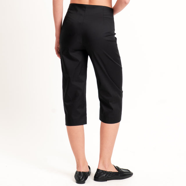 Dixie-Completo gilet + pantalone cotone elasticizzato - nero