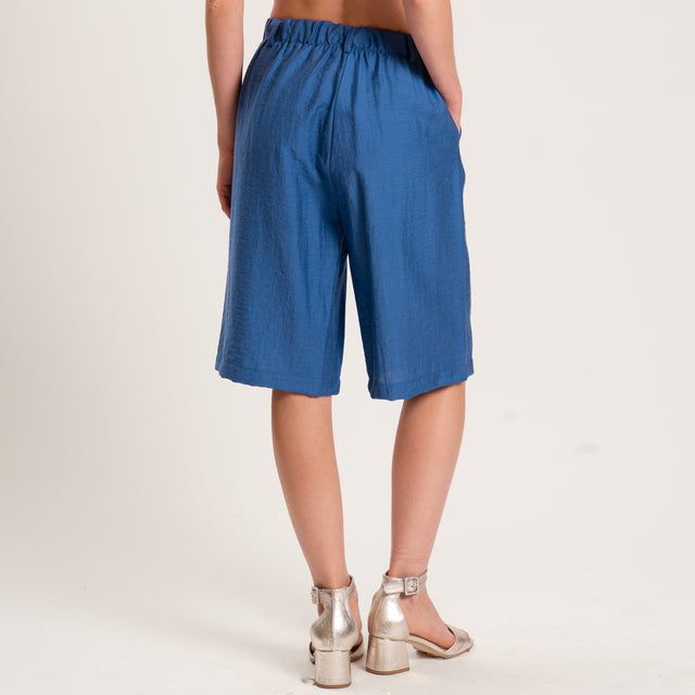 Dixie-Completo gilet e bermuda misto lino - denim
