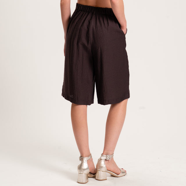 Dixie-Completo gilet e bermuda misto lino - moro