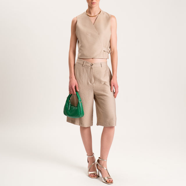 Dixie-Completo gilet e bermuda - fango