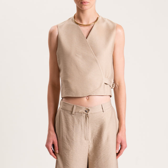 Dixie-Completo gilet e bermuda - fango