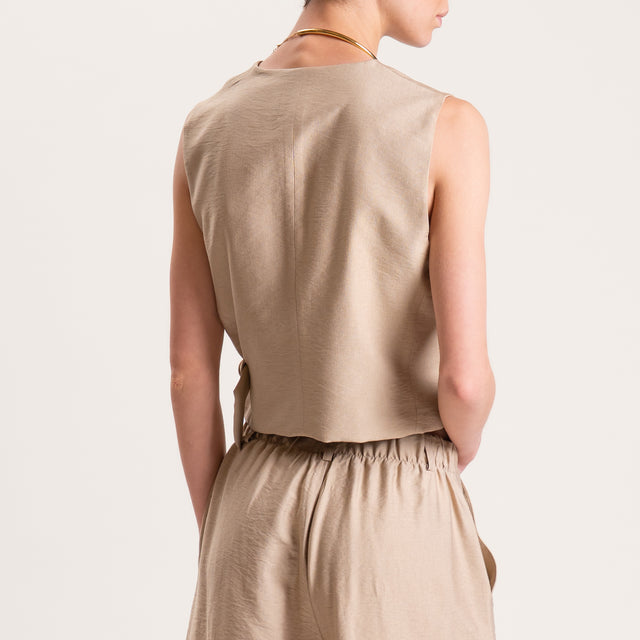 Dixie-Completo gilet e bermuda - fango