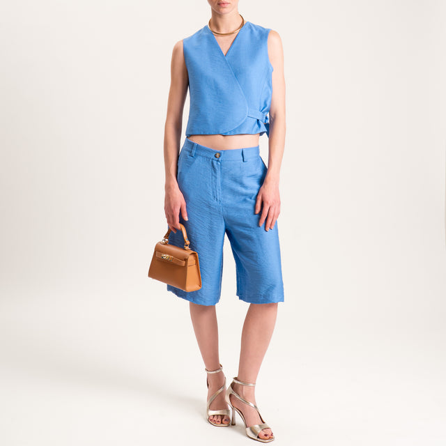 Dixie-Completo gilet e bermuda - cielo