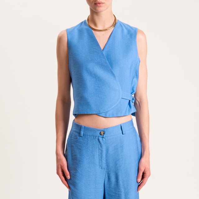 Dixie-Completo gilet e bermuda - cielo