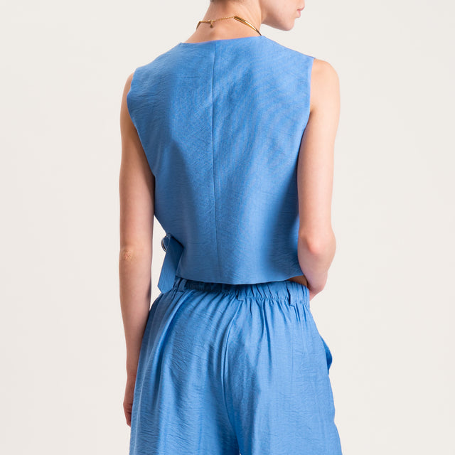Dixie-Completo gilet e bermuda - cielo