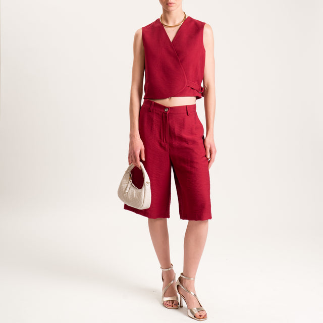 Dixie-Completo gilet e bermuda - rosso india