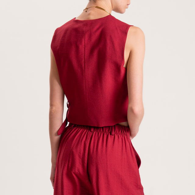 Dixie-Completo gilet e bermuda - rosso india