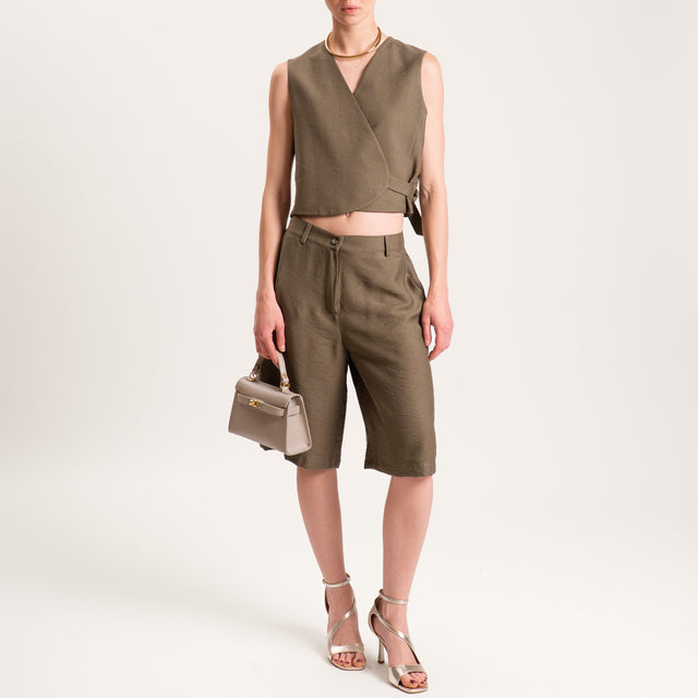 Dixie-Completo gilet e bermuda - militare
