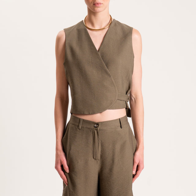 Dixie-Completo gilet e bermuda - militare