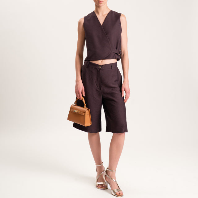 Dixie-Completo gilet e bermuda - moro