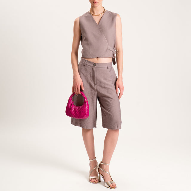 Dixie-Completo gilet e bermuda - noce