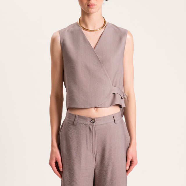 Dixie-Completo gilet e bermuda - noce