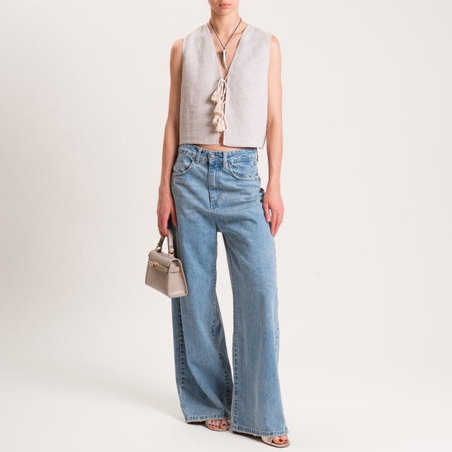 Dixie-Gilet con nappine - beige