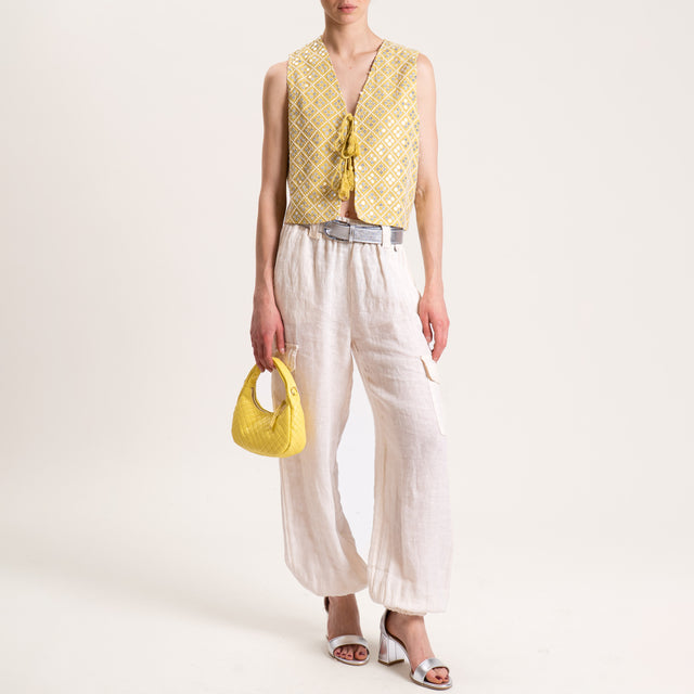 Dixie-Gilet ricamato con paillettes - kaky