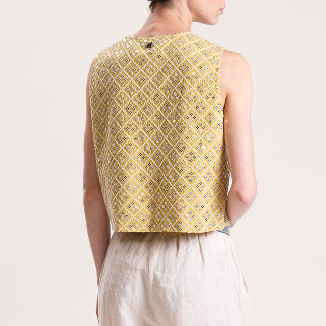Dixie-Gilet ricamato con paillettes - kaky