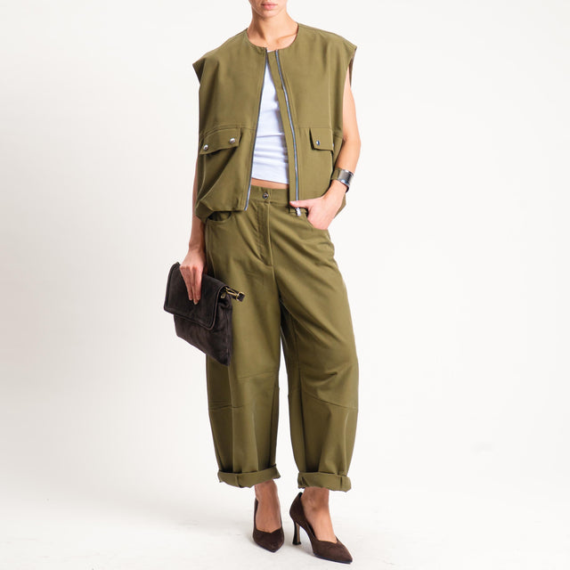 Dixie-Gilet bomber con tasche - militare