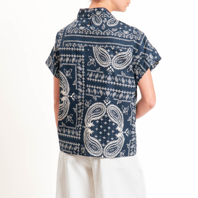 Dixie-Giacca fantasia bandana - blu