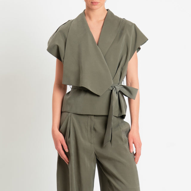 Dixie-Completo casacca+pantaloni tessuto manopesca - militare