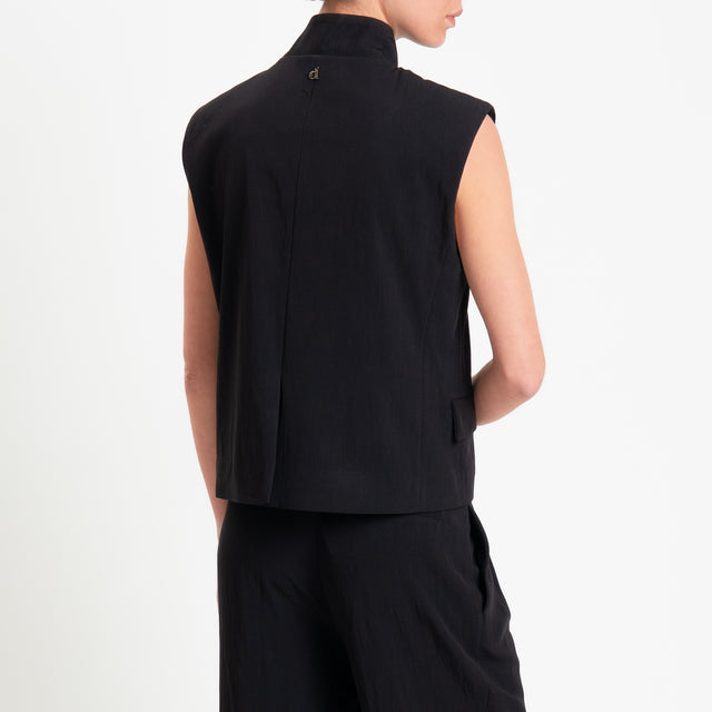 Dixie-Gilet chiusura asimmetrica - nero