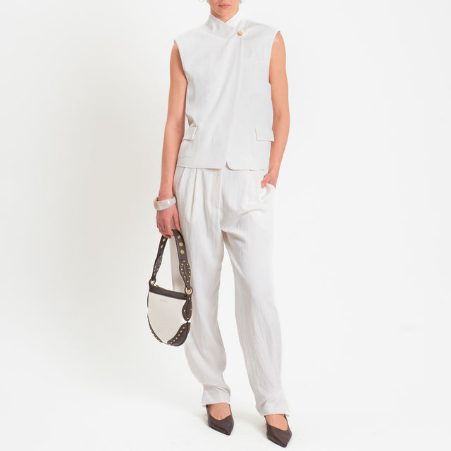 Dixie-Gilet chiusura asimmetrica - panna