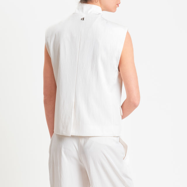 Dixie-Gilet chiusura asimmetrica - panna