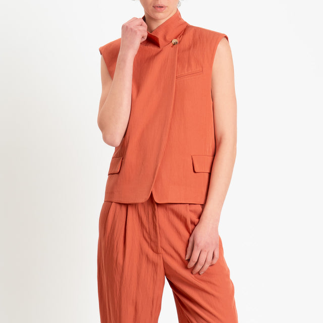 Dixie-Gilet chiusura asimmetrica - ruggine