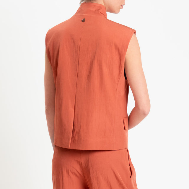 Dixie-Gilet chiusura asimmetrica - ruggine