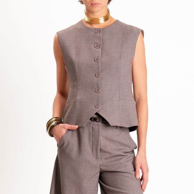Dixie-Completo gilet+bermuda - nocciola