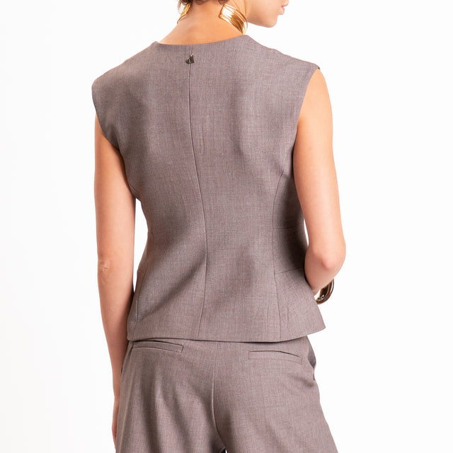 Dixie-Completo gilet+bermuda - nocciola