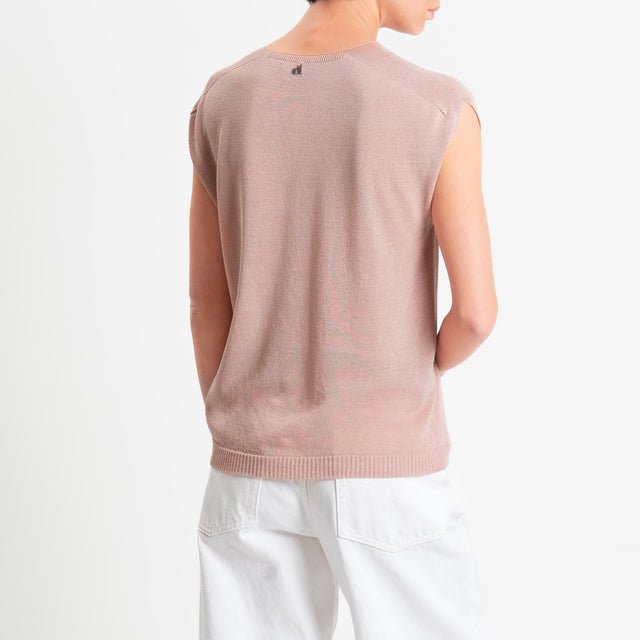 Dixie-Maglia smanicata scollo v - nude