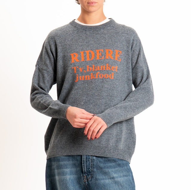 Dixie-Maglia "RIDERE" misto lana - antracite