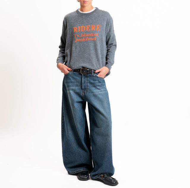 Dixie-Maglia "RIDERE" misto lana - antracite