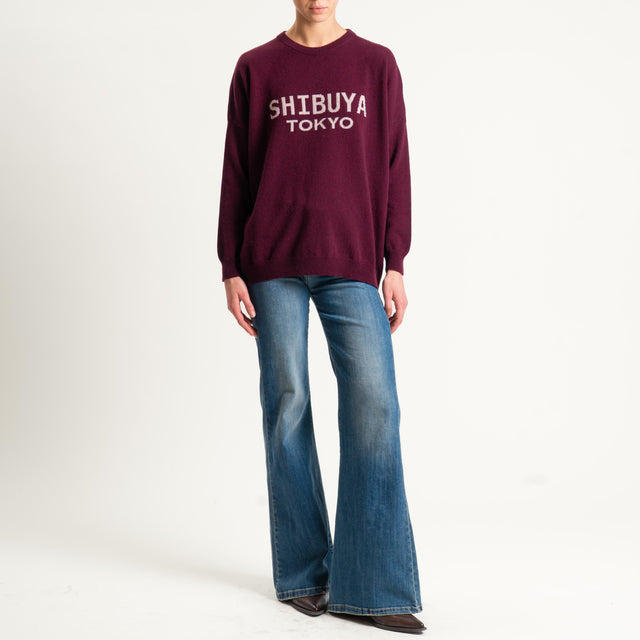 Dixie-Maglia girocollo misto lana - Bordeaux