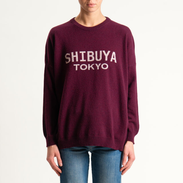Dixie-Maglia girocollo misto lana - Bordeaux