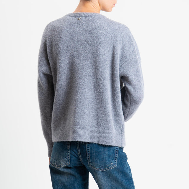 Dixie-Cardigan misto alpaca con zip - grigio