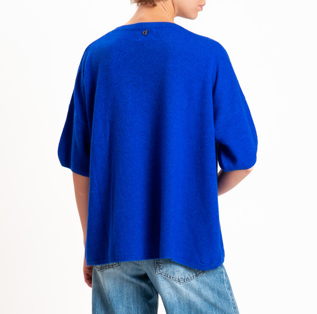 Dixie-Maglia girocollo misto cashmere - bluette