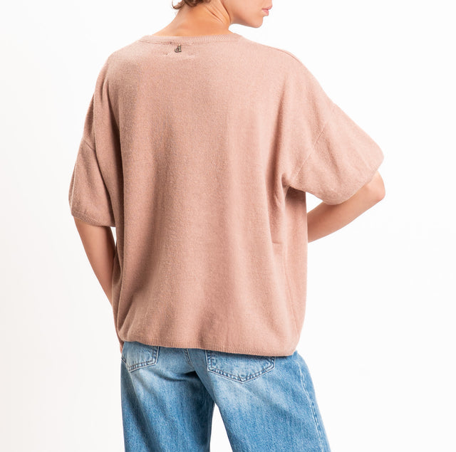 Dixie-Maglia girocollo misto cashmere - biscotto