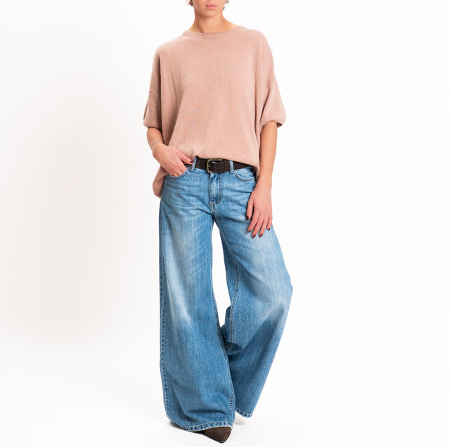 Dixie-Maglia girocollo misto cashmere - biscotto