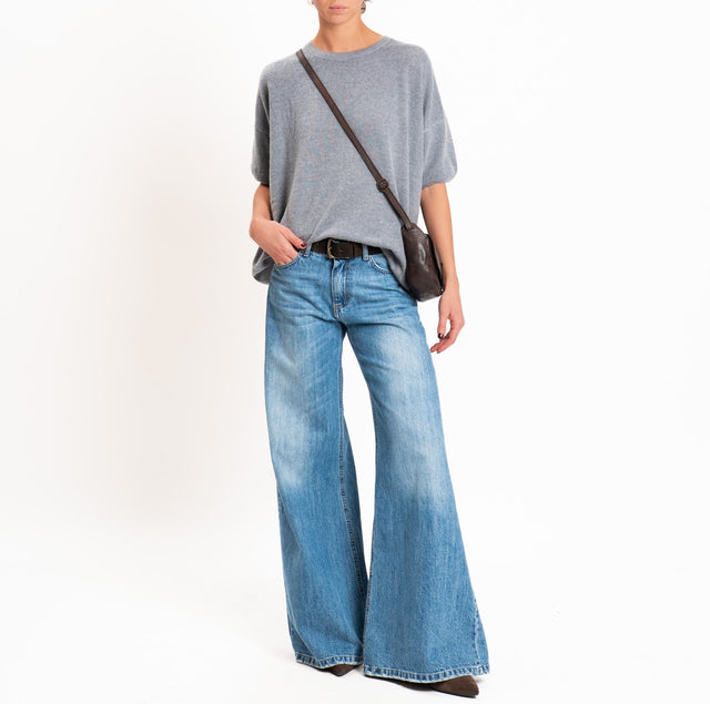 Dixie-Maglia girocollo misto cashmere - grigio