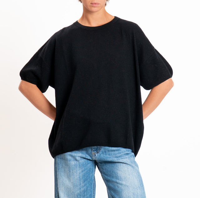 Dixie-Maglia girocollo misto cashmere - Nero