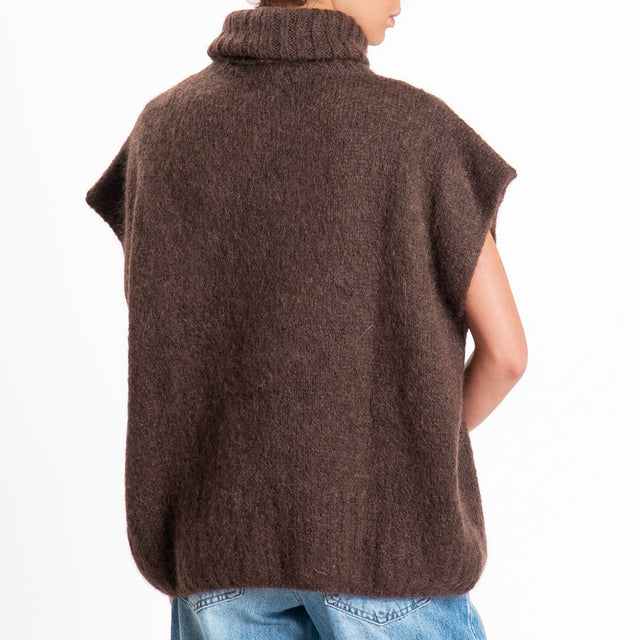 Dixie-Maglia mohair collo alto - moro