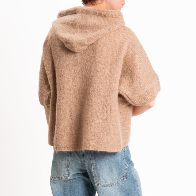 Dixie-Maglia mohair con cappuccio - biscotto
