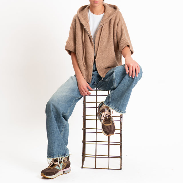 Dixie-Maglia mohair con cappuccio - biscotto