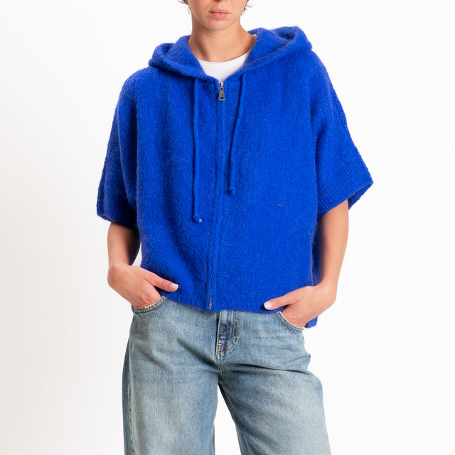 Dixie-Maglia mohair con cappuccio - bluette