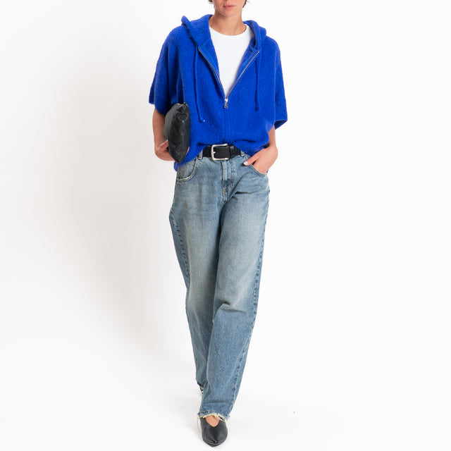 Dixie-Maglia mohair con cappuccio - bluette