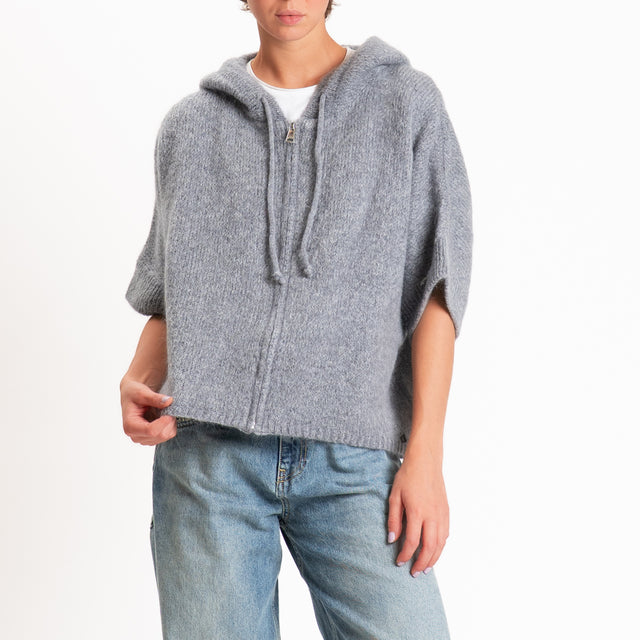 Dixie-Maglia mohair con cappuccio - grigio