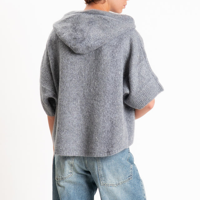 Dixie-Maglia mohair con cappuccio - grigio