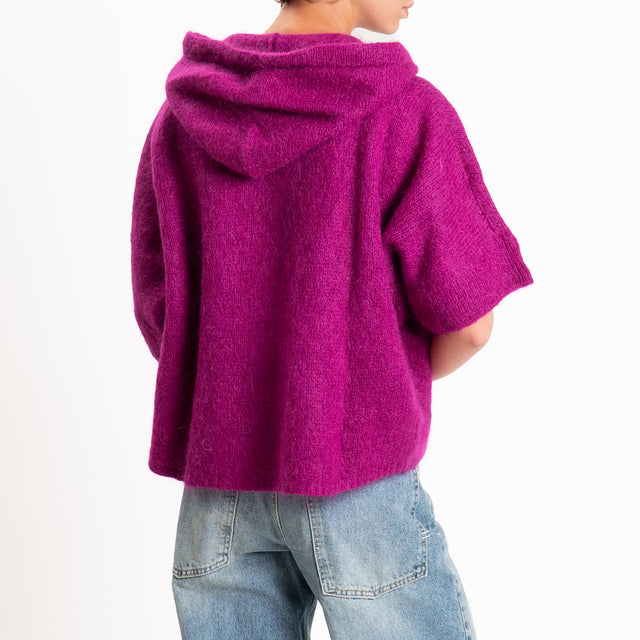 Dixie-Maglia mohair con cappuccio - magenta