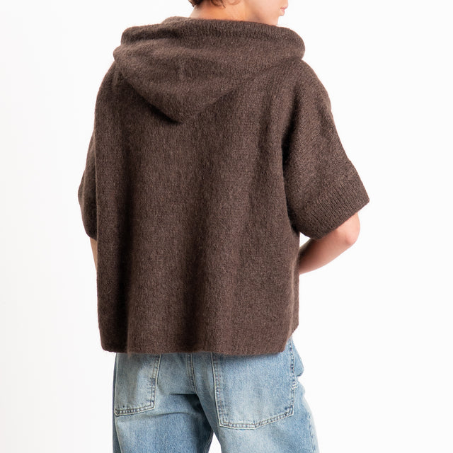 Dixie-Maglia mohair con cappuccio - moro